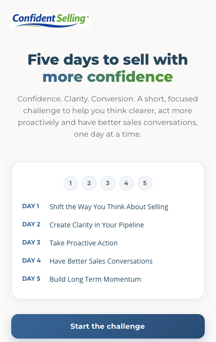 Confident Selling™ Sales Momentum | 5 Day Sales Challenge